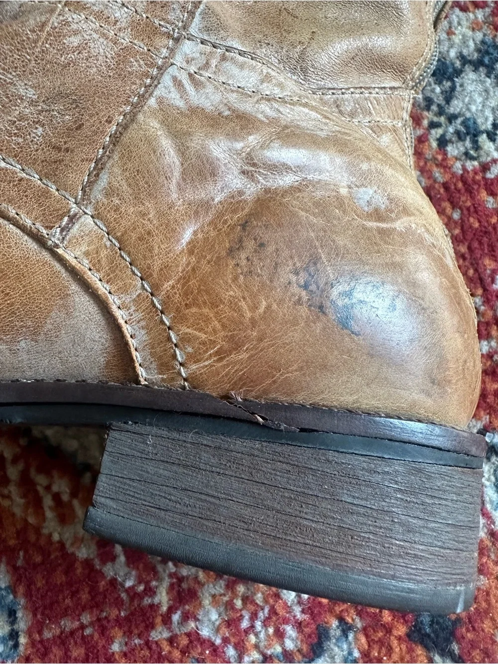 Miss Albright leather boots with ruffles